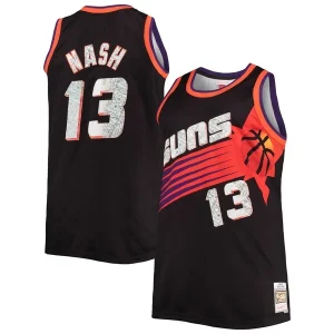 Ottimo Steve Nash Phoenix Suns Big & Tall 1996/97 NBA 75th Anniversary Diamond Swingman Jersey Black  per la Gara Importante