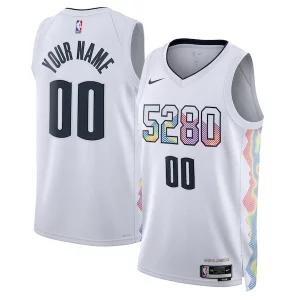 Moderno Classico Denver Nuggets Nike Unisex 2024/25 Custom Swingman Jersey City Edition White  per la Gara Importante