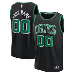 Delizioso Classico Boston Celtics Youth Custom Fast Break Jersey Black Statement Edition/Kelly Green/White  per la Gara Importante