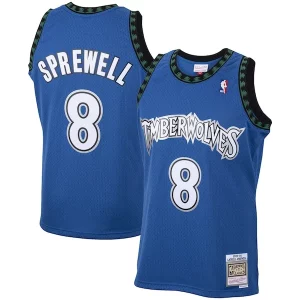 Splendido Prestigioso Latrell Sprewell Minnesota Timberwolves 2001/02 Hardwood Classics Swingman Jersey Blue  per la Gara Importante