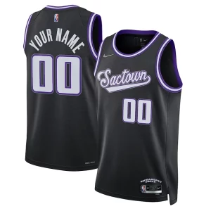 Sofisticato Splendido Sacramento Kings Nike 2021/22 Swingman Custom Jersey City Edition Black  per la Gara Importante