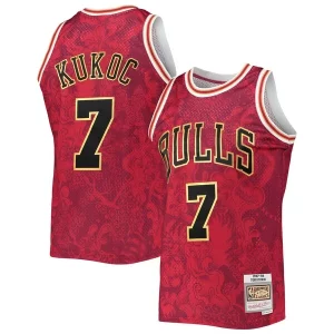 Comodo Attraente Toni Kukoc Chicago Bulls Hardwood Classics 1997/98 Lunar New Year Swingman Jersey Red  per la Gara Importante