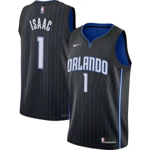 Pratico Elegante Jonathan Isaac Orlando Magic Nike Youth Swingman Jersey Icon Edition Black  per la Gara Importante