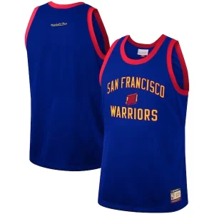 Eccezionale Golden State Warriors Hardwood Classics Team Heritage Fashion Jersey Royal  per la Gara Importante