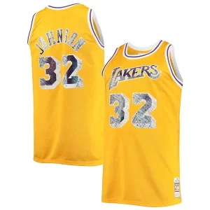 Magnifico Duraturo Raffinato Magic Johnson Los Angeles Lakers Big & Tall 1984/85 NBA 75th Anniversary Diamond Swingman Jersey Gold  per la Gara Importante