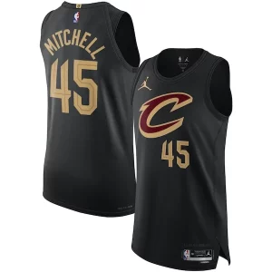 Pratico Prestigioso Donovan Mitchell Cleveland Cavaliers Jordan Brand Authentic Player Jersey Statement Edition Black  per la Gara Importante