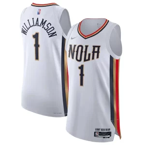 Pratico Duraturo Zion Williamson New Orleans Pelicans Nike 2021/22 Swingman Jersey City Edition White  per la Gara Importante
