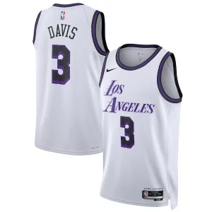 Eccezionale Prestigioso Anthony Davis Los Angeles Lakers Nike Unisex 2022/23 Swingman Jersey City Edition White  per la Gara Importante