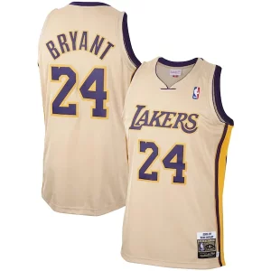 Gorgeous Eccezionale Men's Los Angeles Lakers Kobe Bryant Gold 2008 09 Hardwood Classics Authentic Player Jersey  per la Gara Importante