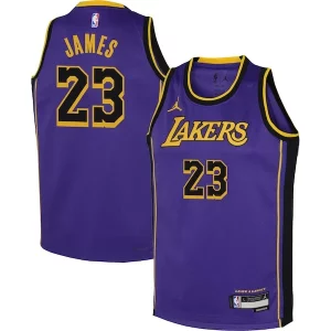 Carino Splendido Versatile LeBron James Los Angeles Lakers Jordan Brand Youth Performance Swingman Jersey Statement Purple  per la Gara Importante