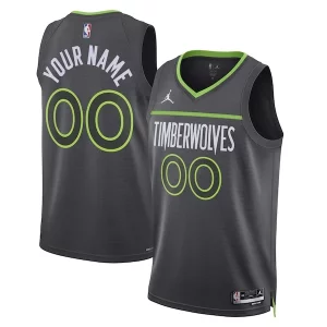 Elegante Ottimo Minnesota Timberwolves Jordan Brand Unisex 2022/23 Swingman Custom Jersey Statement Edition Black  per la Gara Importante