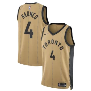 Classico Scottie Barnes Toronto Raptors Nike Unisex 2023/24 Swingman Jersey Gold City Edition  per la Gara Importante
