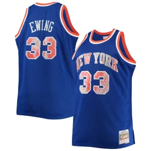 Elegante Patrick Ewing New York Knicks Big & Tall 1991/92 NBA 75th Anniversary Diamond Swingman Jersey Blue  per la Gara Importante