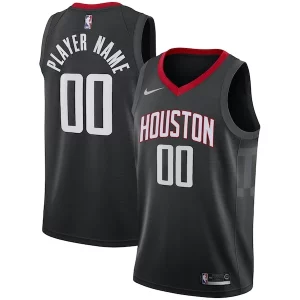 Incantevole Raffinato Pratico Houston Rockets Nike Swingman Custom Jersey Black Statement Edition  per la Gara Importante