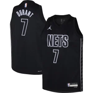 Bellissimo Ottimo Kevin Durant Brooklyn Nets Jordan Brand Youth Swingman Jersey Statement Edition Black  per la Gara Importante