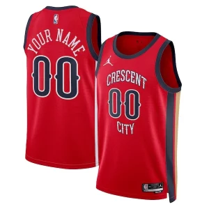 Resistente Classico New Orleans Pelicans Jordan Brand Unisex Swingman Custom Jersey Red Statement Edition  per la Gara Importante