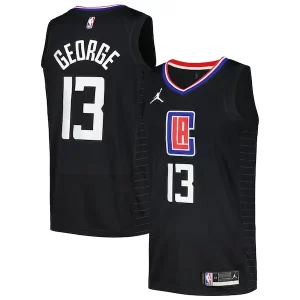Magnifico Robusto Paul George LA Clippers Jordan Brand Nike Swingman Player Jersey Statement Edition Black  per la Gara Importante