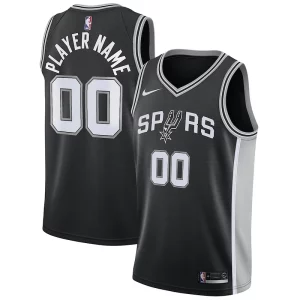Eccezionale San Antonio Spurs Nike Swingman Custom Jersey Black Icon Edition  per la Gara Importante