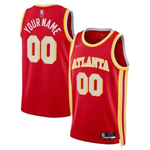 Resistente Atlanta Hawks Nike 2021/22 Diamond Swingman Custom Jersey Icon Edition Red  per la Gara Importante