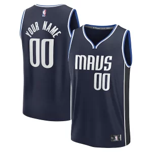 Fantastico Meraviglioso Dallas Mavericks Custom Fast Break Jersey Statement Edition Navy/Blue  per la Gara Importante