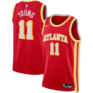 Fascinante Prestigioso Gorgeous Trae Young Atlanta Hawks Nike Unisex Swingman Jersey Icon Edition Red/White  per la Gara Importante