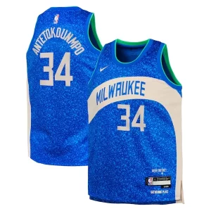 Ottimo Fascinante Splendido Giannis Antetokounmpo Milwaukee Bucks Nike Youth Swingman Replica Jersey City Edition Royal  per la Gara Importante