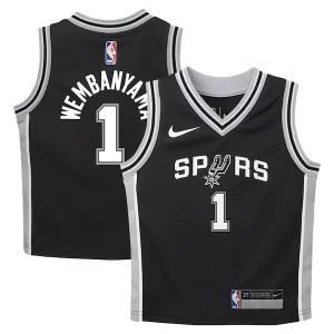 Splendido Victor Wembanyama San Antonio Spurs Nike Toddler Swingman Player Jersey Icon Edition Black  per la Gara Importante