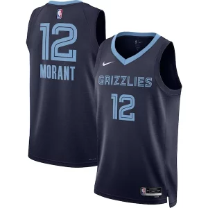 Classico Delizioso Prestigioso Ja Morant Memphis Grizzlies Nike Unisex Swingman Jersey Icon Edition Navy/White  per la Gara Importante