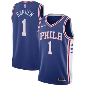 Classico James Harden Philadelphia 76ers Nike Swingman Jersey Icon Edition Royal  per la Gara Importante