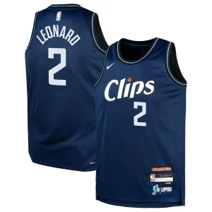 Cool Comodo Kawhi Leonard LA Clippers Nike Youth Swingman Replica Jersey City Edition Navy  per la Gara Importante