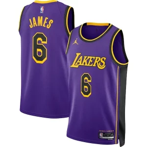 Attraente LeBron James Los Angeles Lakers Jordan Brand Unisex Swingman Jersey Statement Edition Purple  per la Gara Importante