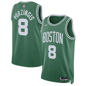 Accattivante Kristaps Porzingis Boston Celtics Nike Unisex Swingman Jersey Icon Edition Kelly Green  per la Gara Importante
