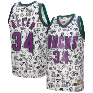 Magnifico Ray Allen Milwaukee Bucks 2000/01 Swingman Jersey White  per la Gara Importante