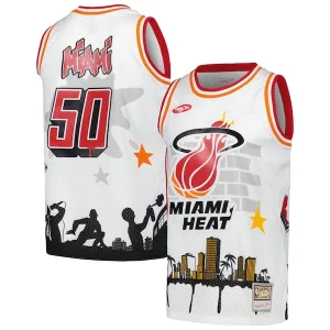 Duraturo Sofisticato Miami Heat x Tats Cru Hardwood Classics Fashion Jersey White  per la Gara Importante