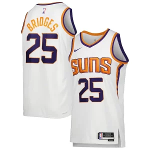 Attraente Elegante Mikal Bridges Phoenix Suns Nike Unisex Swingman Jersey Association Edition White/Purple  per la Gara Importante