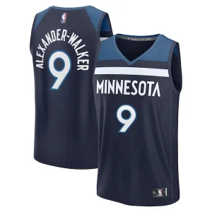 Sofisticato Nickeil Alexander Walker Minnesota Timberwolves Fast Break Replica Player Jersey Icon Edition Navy  per la Gara Importante