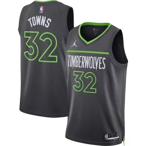 Fascinante Incantevole Karl Anthony Towns Minnesota Timberwolves Jordan Brand Unisex Swingman Jersey Statement Edition Charcoal  per la Gara Importante