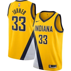 Cool Elegante Myles Turner Indiana Pacers Nike Swingman Jersey Gold Statement Edition  per la Gara Importante
