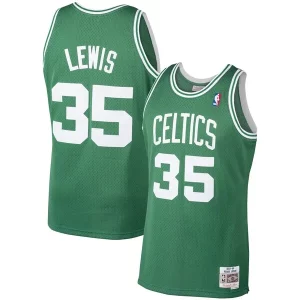 Fantastico Carino Eccezionale Reggie Lewis Boston Celtics 1987/88 Hardwood Classics Swingman Jersey Kelly Green  per la Gara Importante