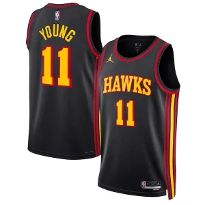 Eccezionale Trendy Trae Young Atlanta Hawks Jordan Brand Unisex Swingman Jersey Statement Edition Black  per la Gara Importante