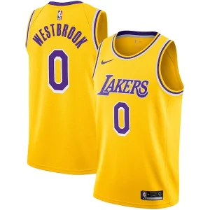 Splendido Russell Westbrook Los Angeles Lakers Nike 2020/21 Swingman Player Jersey Gold Icon Edition  per la Gara Importante