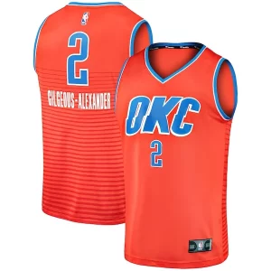 Prestigioso Pratico Shai Gilgeous Alexander Oklahoma City Thunder Fast Break Team Replica Jersey Statement Edition Orange  per la Gara Importante