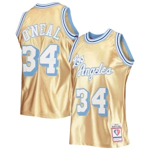 Delizioso Fascinante Classico Shaquille O'Neal Los Angeles Lakers 75th Anniversary 1996/97 Hardwood Classics Swingman Jersey Gold  per la Gara Importante