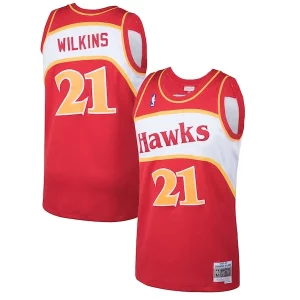 Cool Dominique Wilkins Atlanta Hawks 1986/87 Hardwood Classics Swingman Jersey Red  per la Gara Importante
