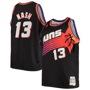 Versatile Pratico Fantastico Steve Nash Phoenix Suns 1996/97 Big & Tall Hardwood Classics Swingman Jersey Black/White  per la Gara Importante