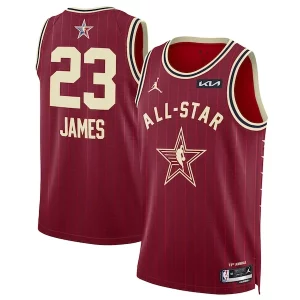 Moderno Lussuoso Raffinato LeBron James Jordan Brand Unisex 2024 NBA All Star Game Swingman Jersey Crimson  per la Gara Importante