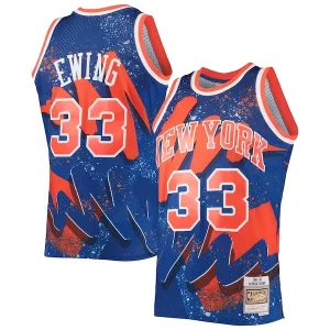 Fascinante Magnifico Moderno Patrick Ewing New York Knicks Hardwood Classics 1991/92 Hyper Hoops Swingman Jersey Blue  per la Gara Importante