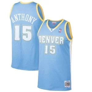 Versatile Carmelo Anthony Denver Nuggets Hardwood Classics Swingman Jersey Light Blue  per la Gara Importante