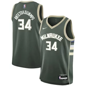 Eccezionale Meraviglioso Delizioso Giannis Antetokounmpo Milwaukee Bucks Nike Youth Swingman Jersey Icon Edition Hunter Green  per la Gara Importante