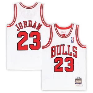 Accattivante Incantevole Elegante Michael Jordan Chicago Bulls Preschool 1997/98 Hardwood Classics Authentic Jersey White/Black/Red  per la Gara Importante